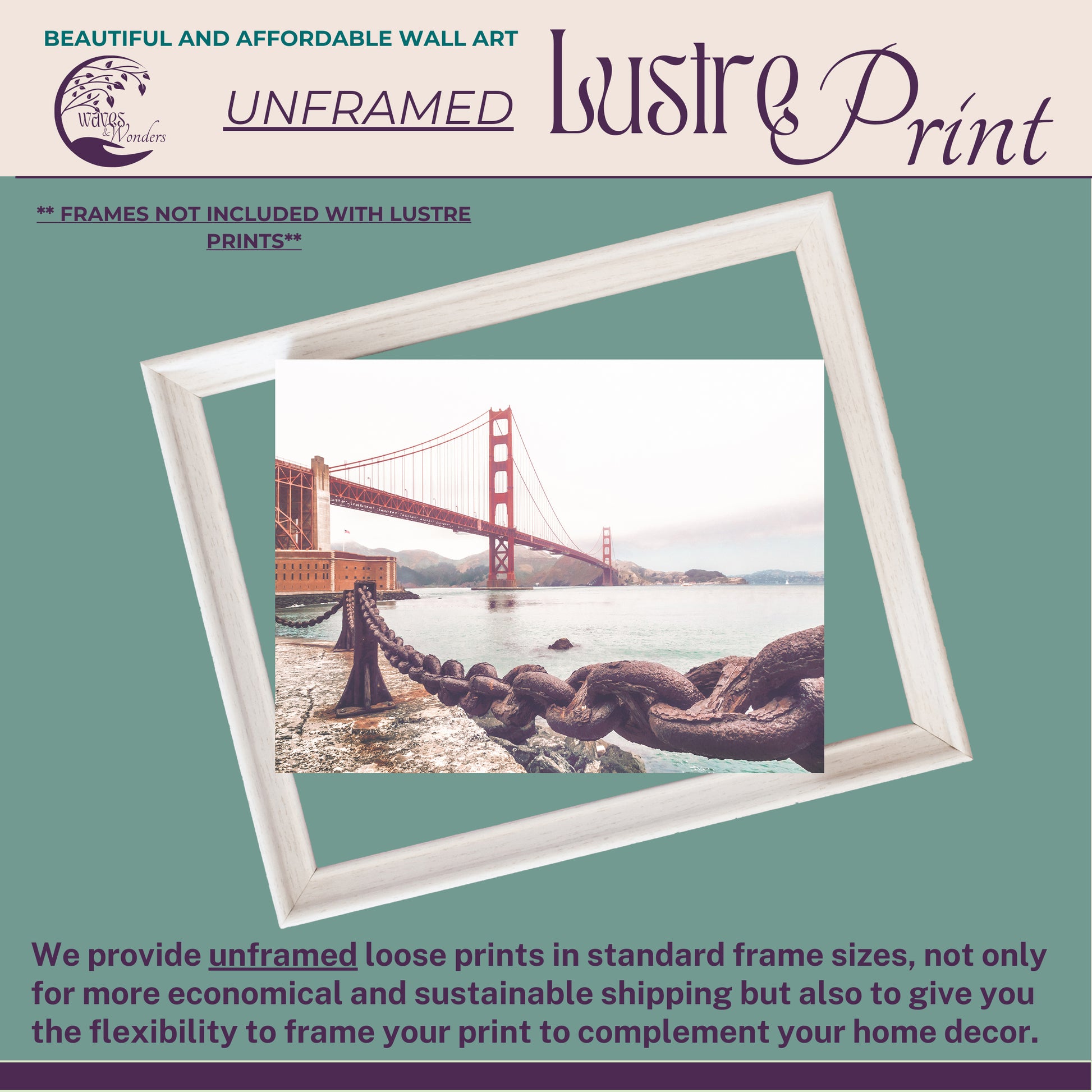 a poster with a picture of the golden gate bridge