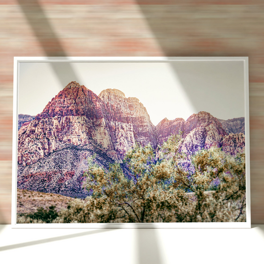 a picture of a mountain range in a frame