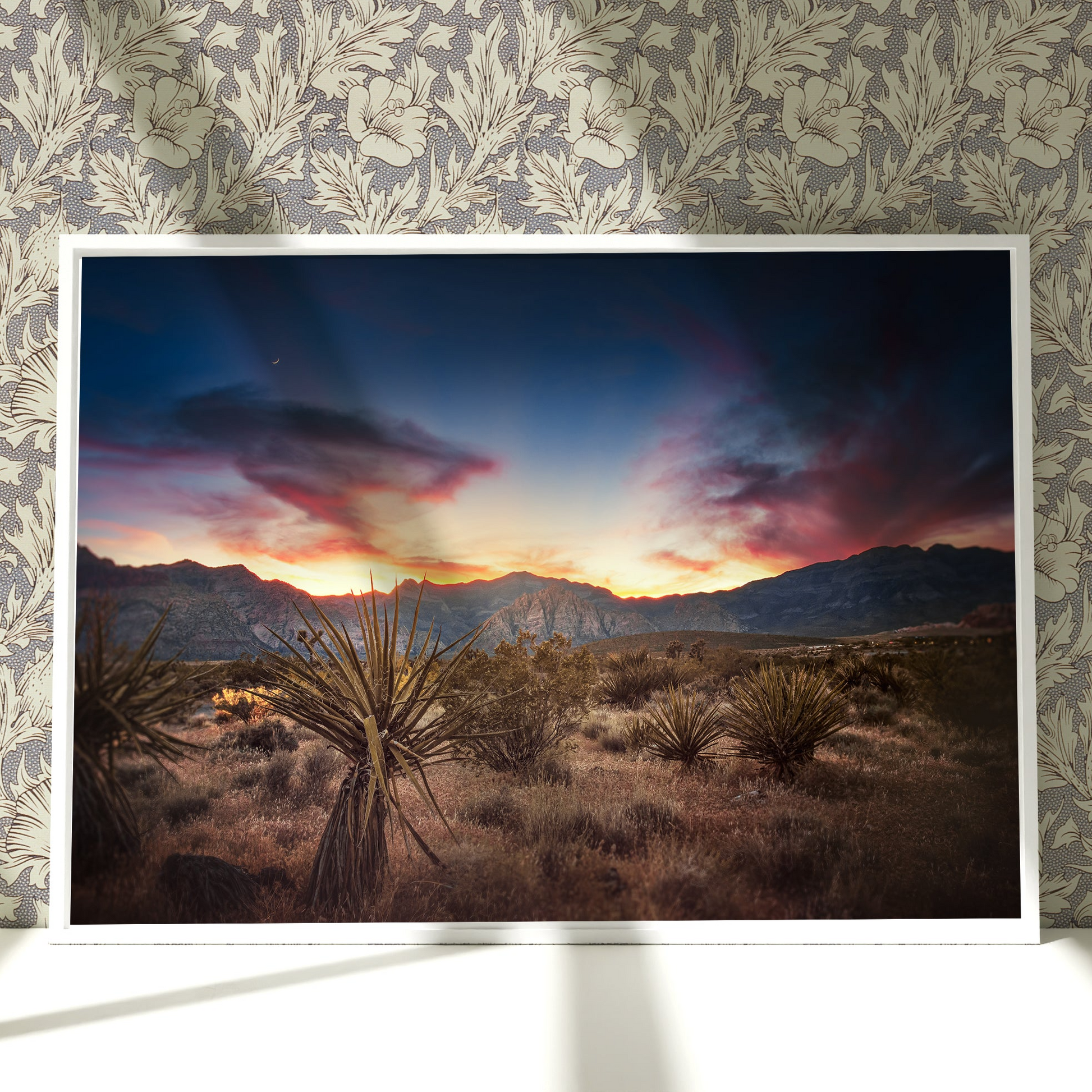 a picture of a sunset in the desert