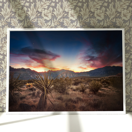 a picture of a sunset in the desert