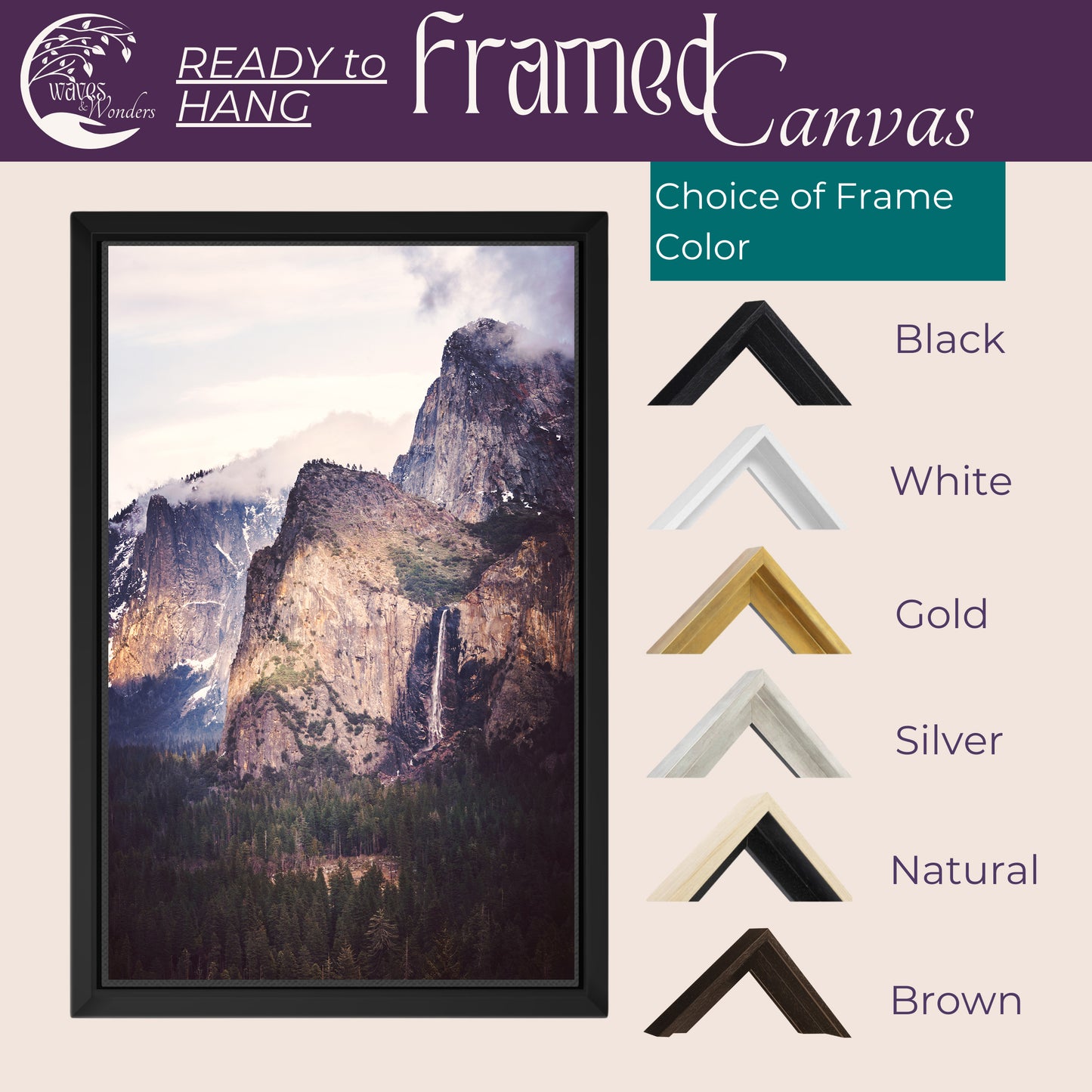 a picture of a mountain range with a frame