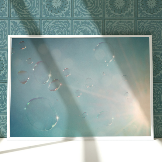 a picture frame with water drops on it