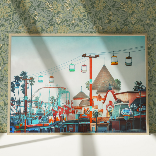 a picture of an amusement park in a frame