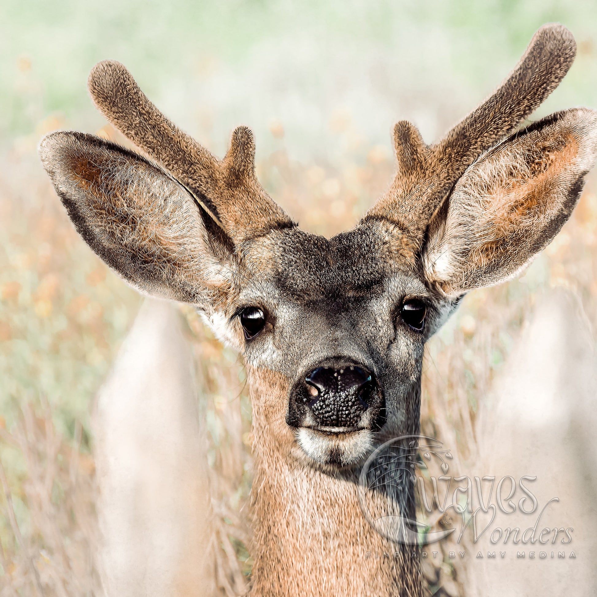 a close up of a deer with antlers on it's head