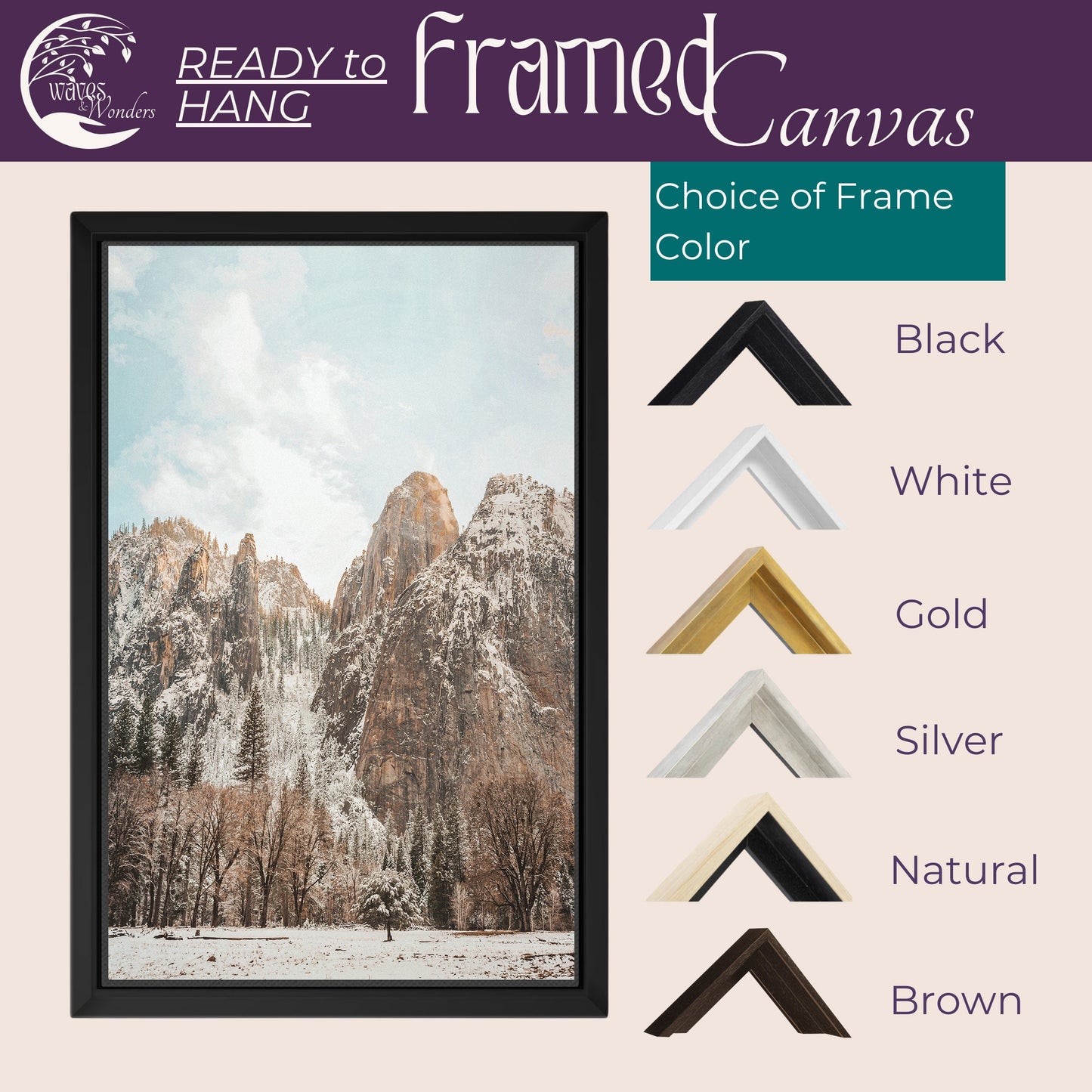 a picture of a mountain range with a frame