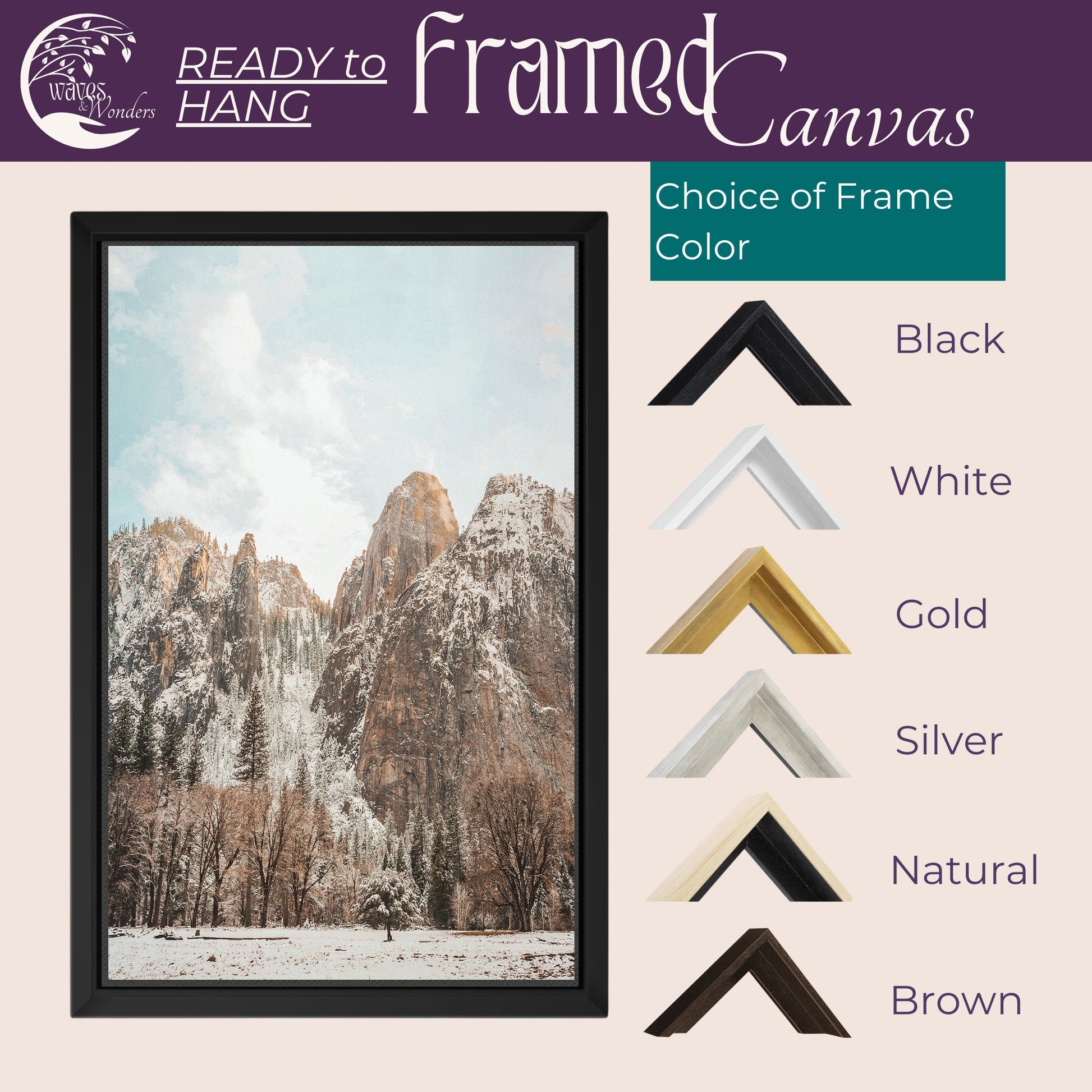 a picture of a mountain range with a frame