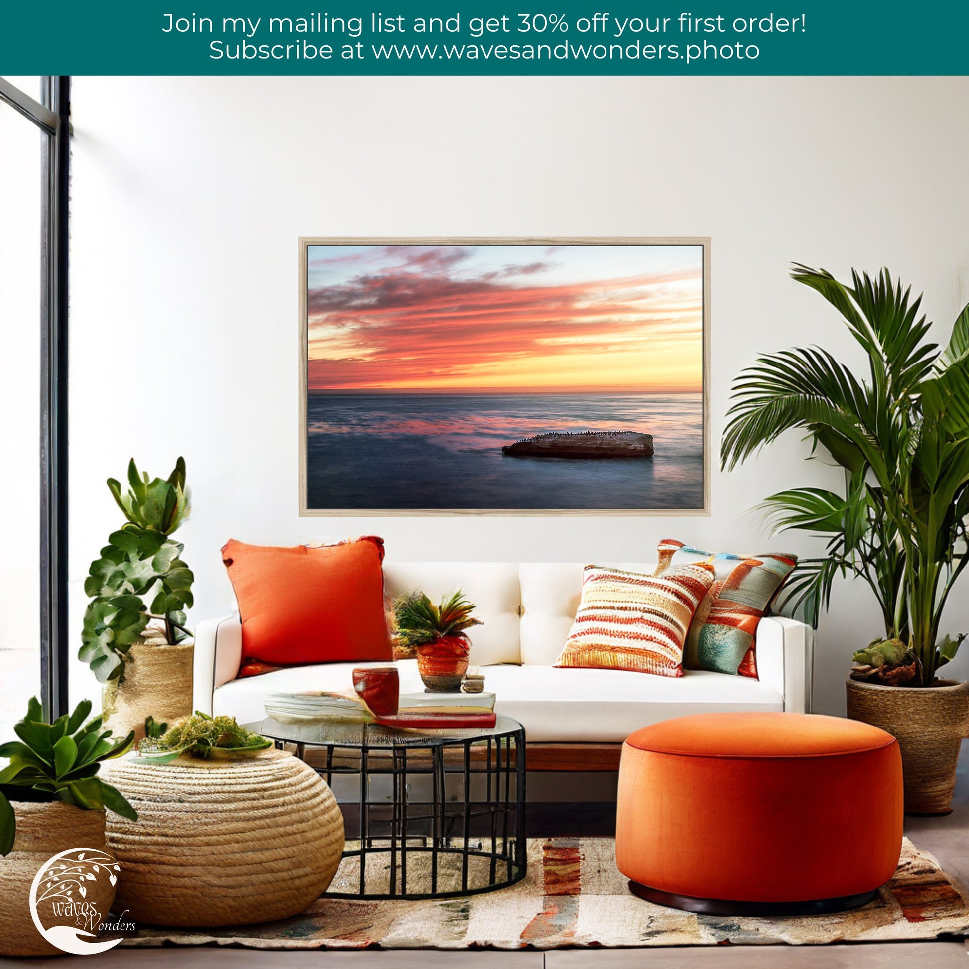 a living room filled with furniture and plants