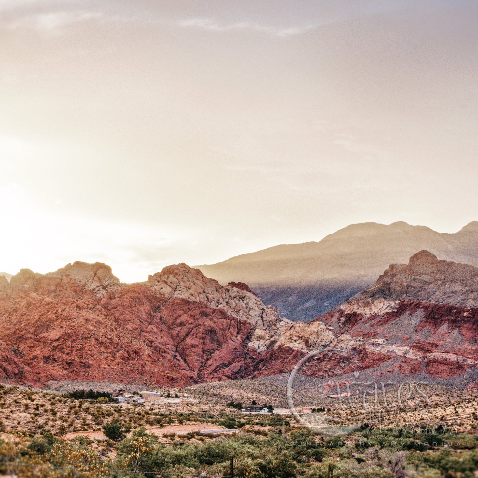 a view of a mountain range in the desert