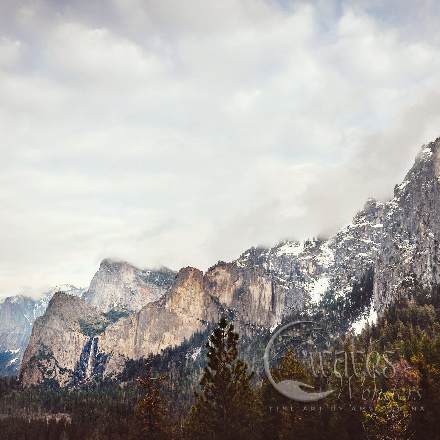 a view of a mountain range with trees in the foreground