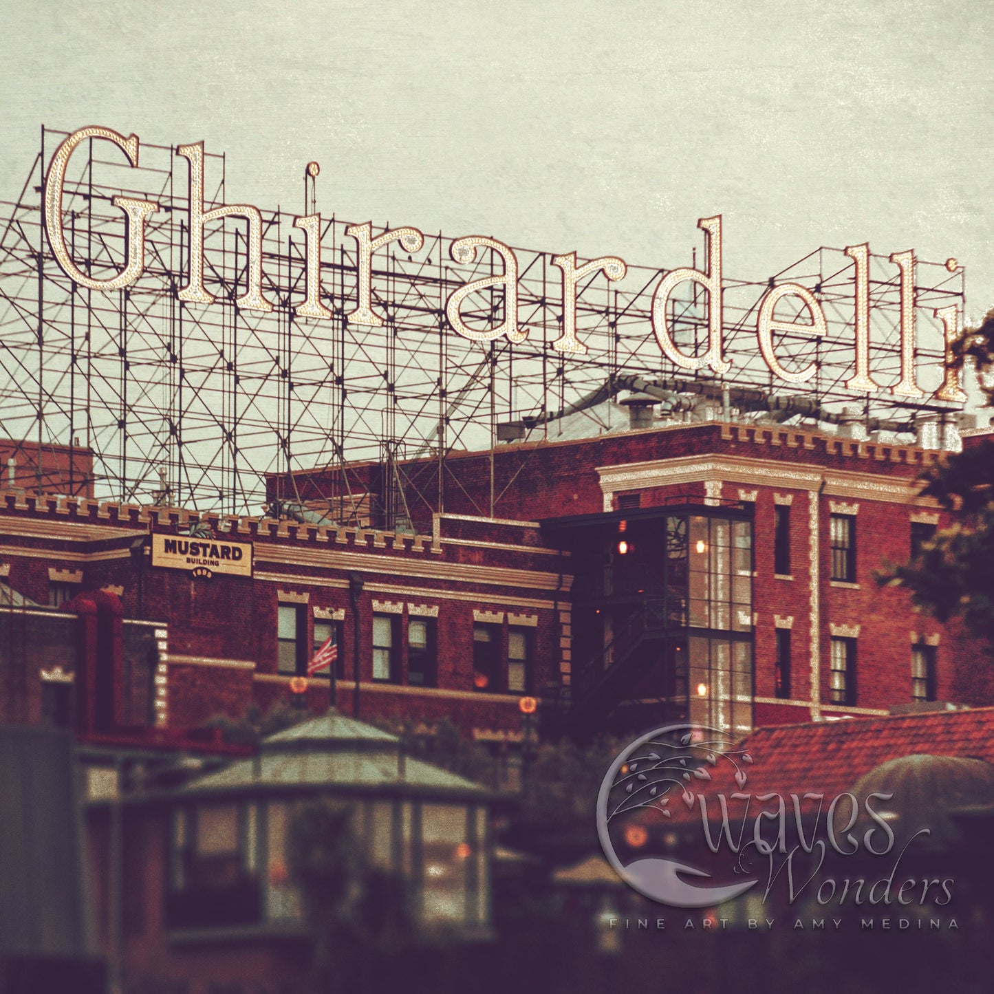 a large sign that is on top of a building