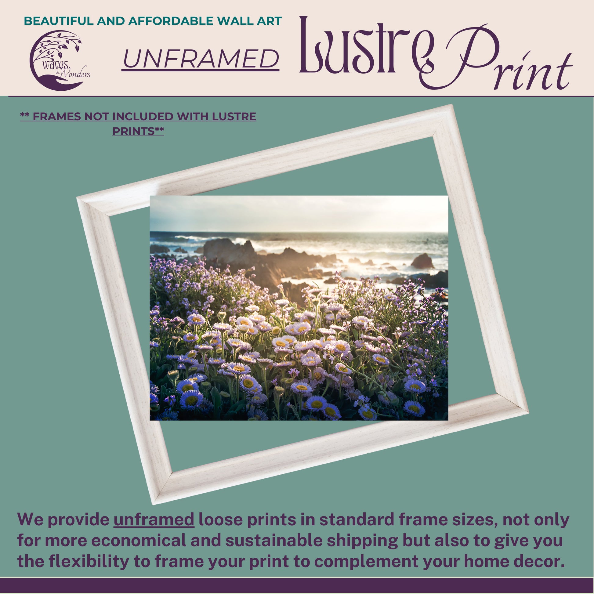 a picture of a field of flowers with the text, we provide unframeed