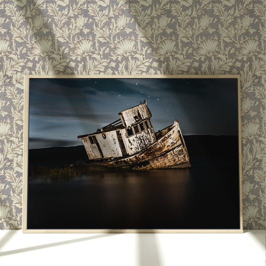 a picture of a boat sitting on top of a table