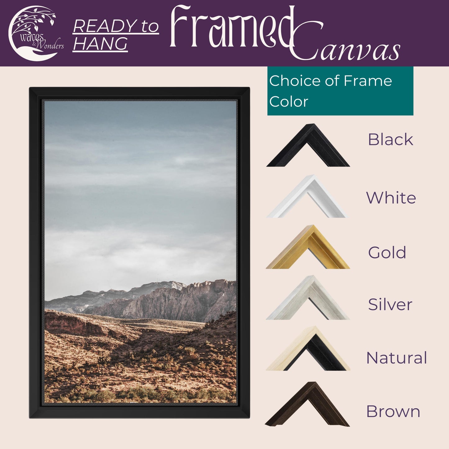 a picture of a mountain range with a frame