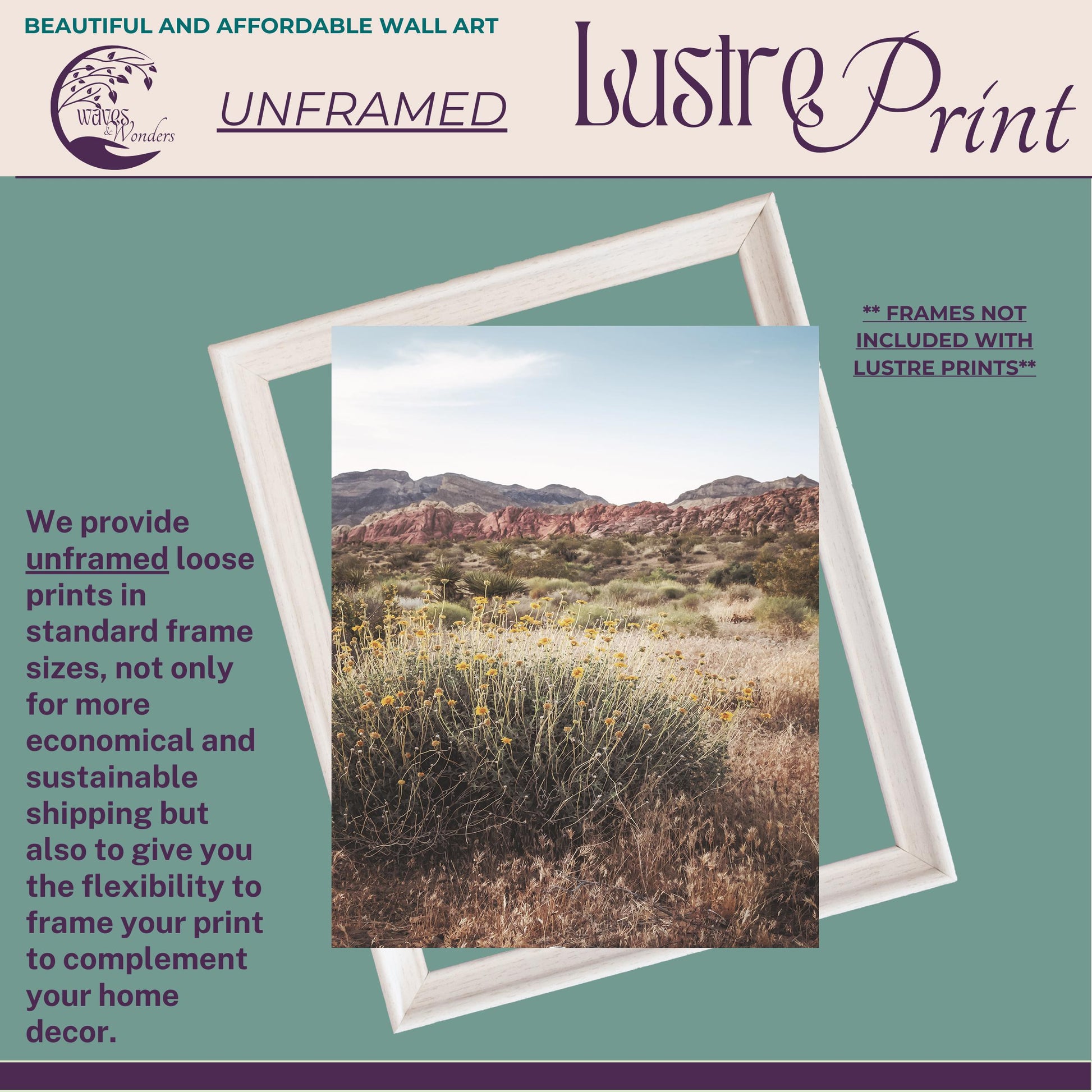 a poster with a picture of a desert landscape