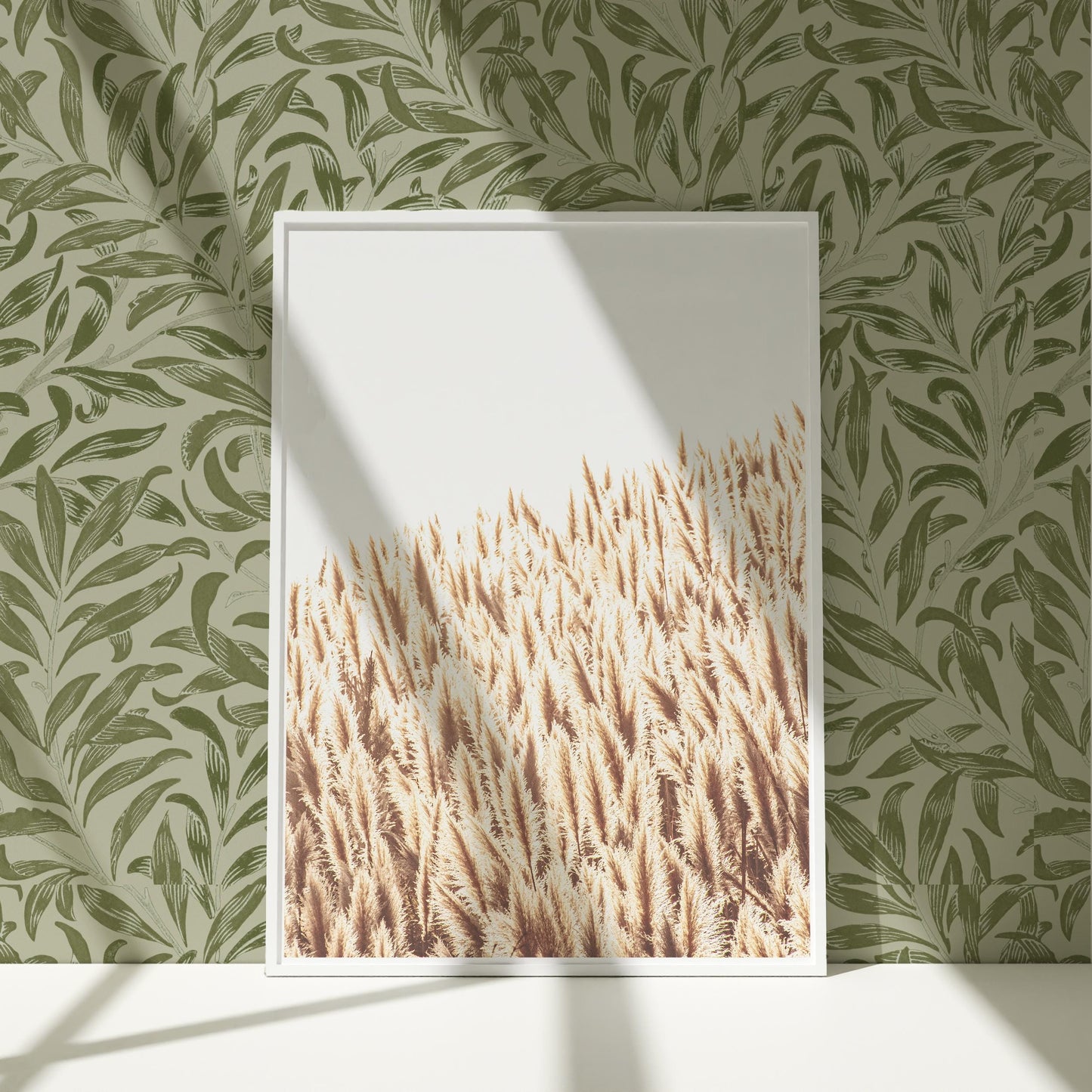 a picture frame with a picture of a field of grass