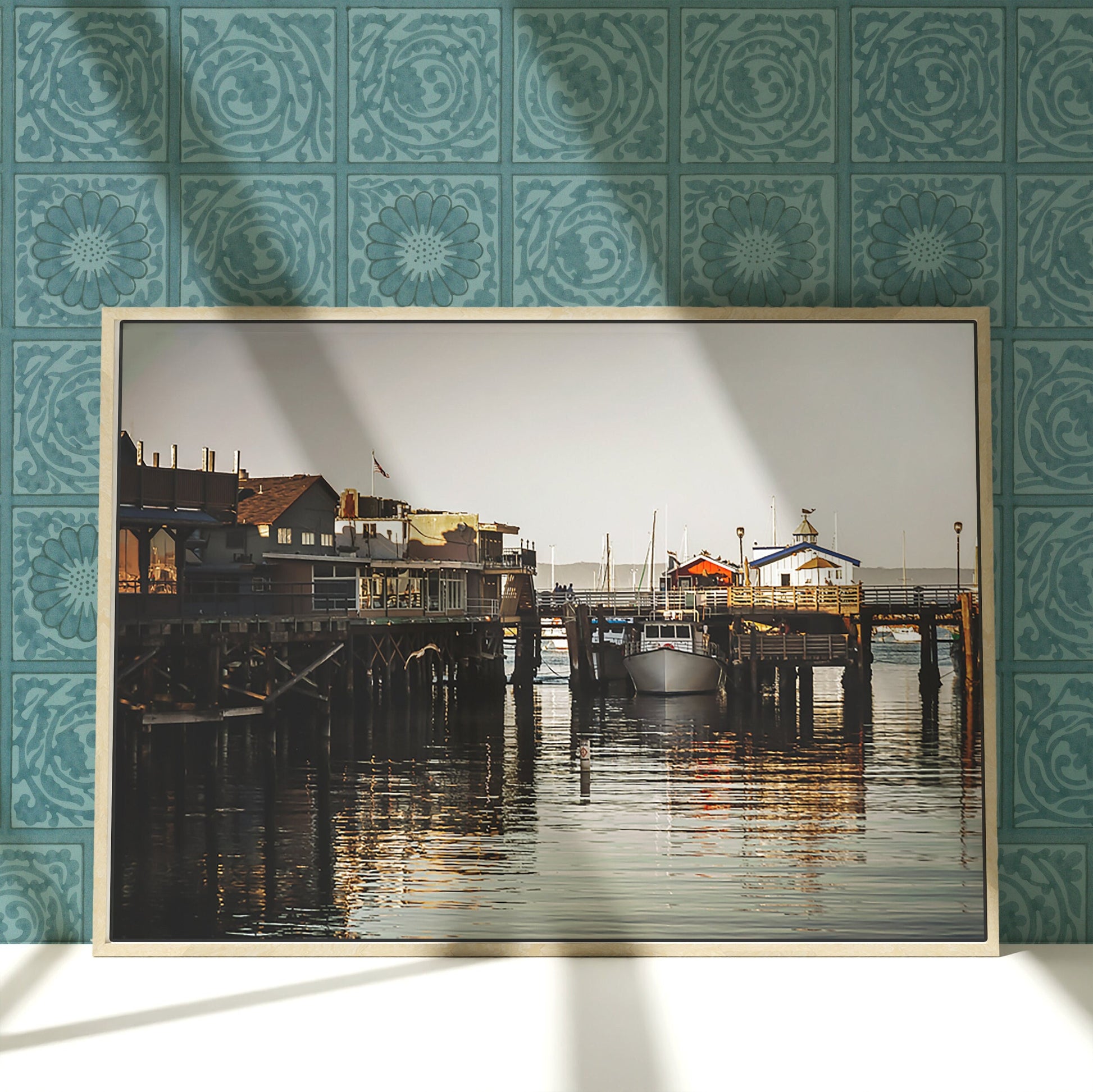 a picture of a harbor with boats in the water