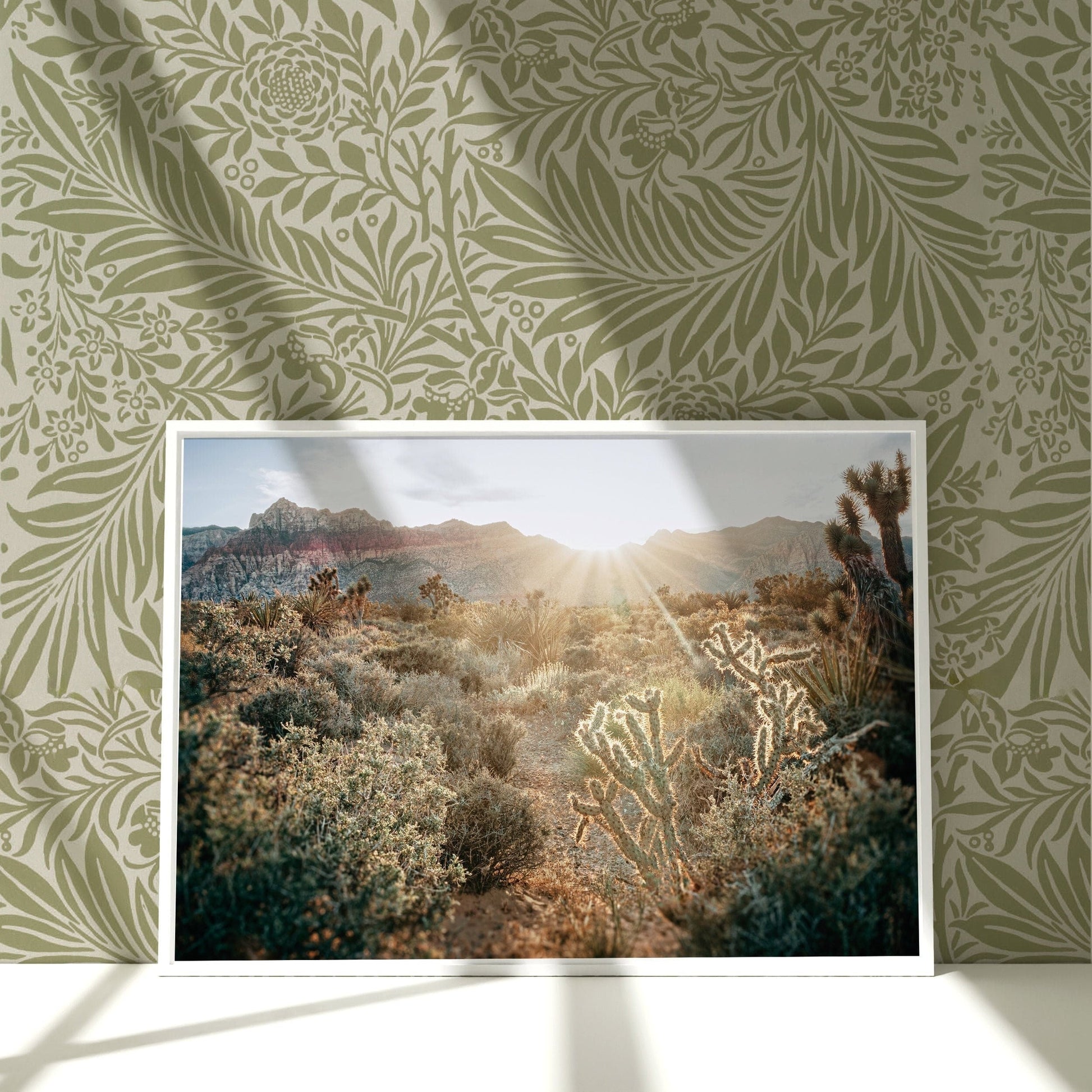 a picture of a desert scene in a frame