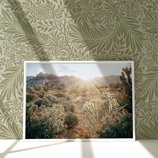 a picture of a desert scene in a frame