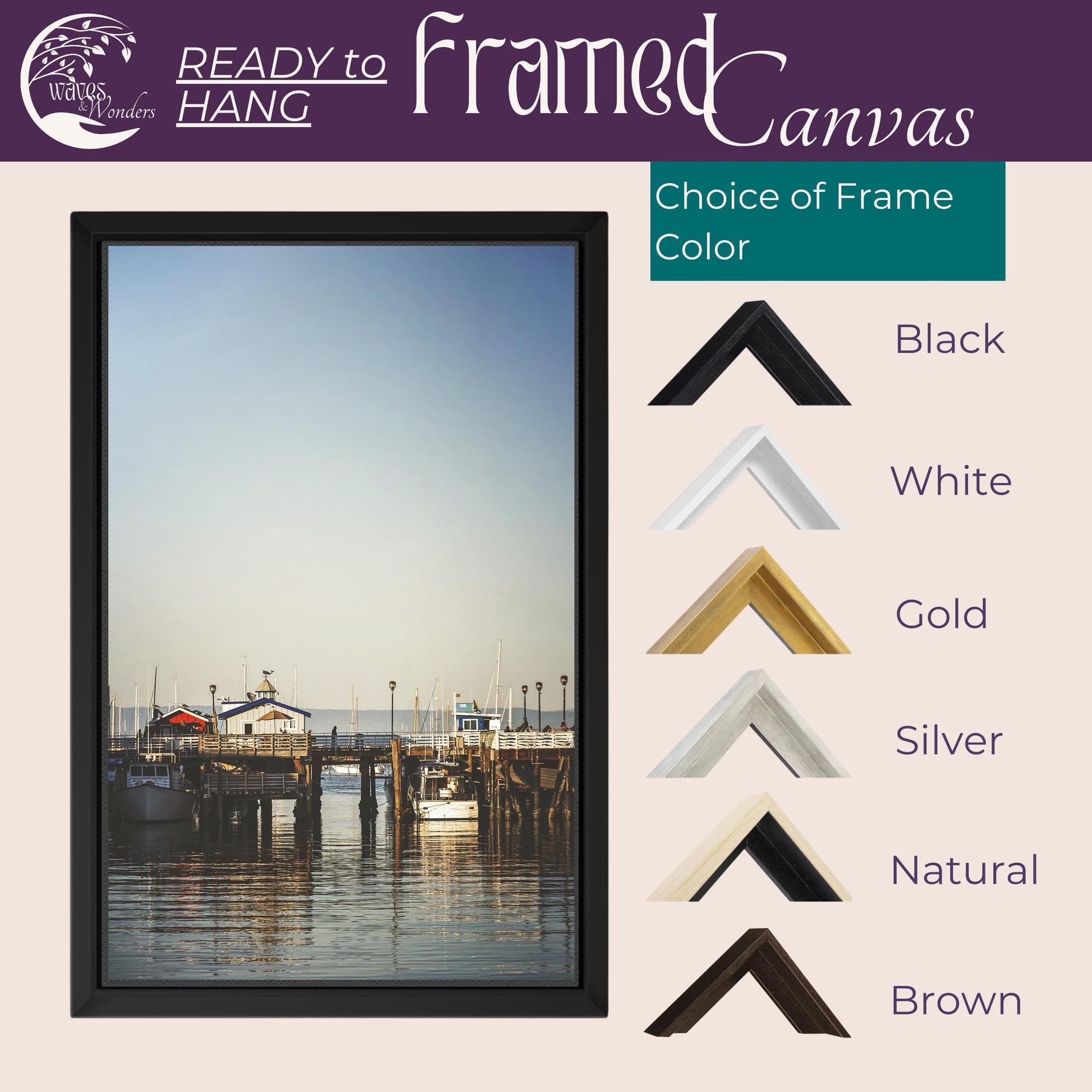 a picture of a dock with a few different frames