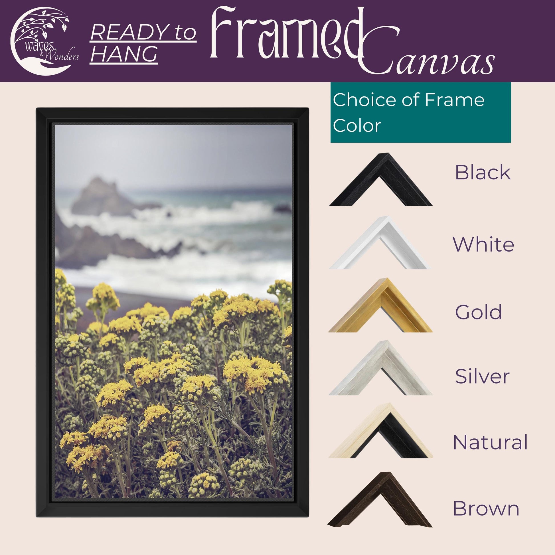 framed canvass with different colors and sizes of flowers