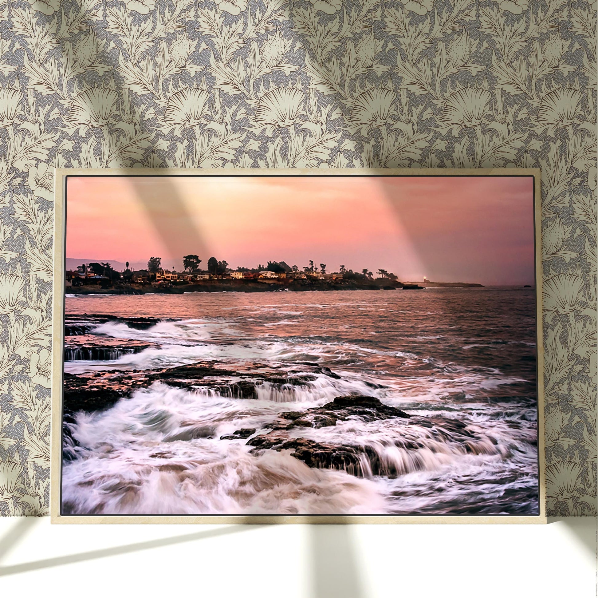 a picture of a picture of a sunset over the ocean