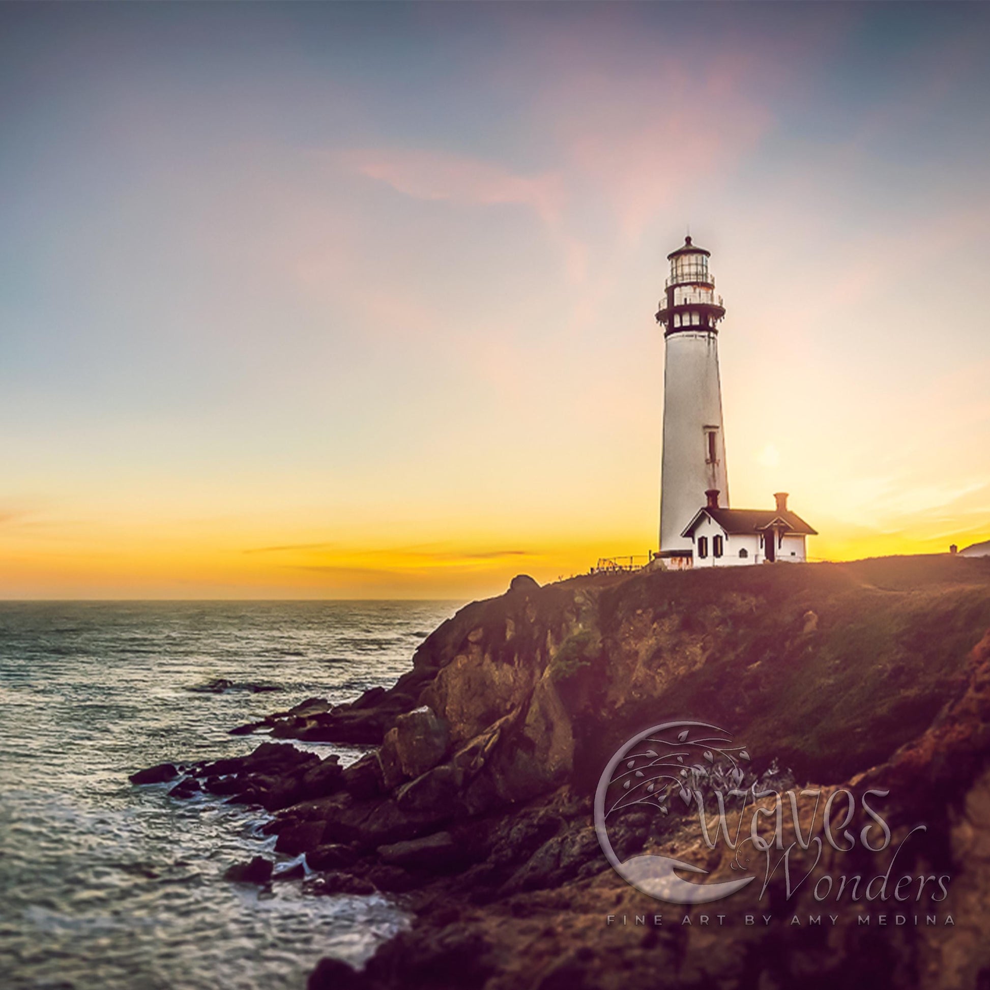 a light house sitting on top of a cliff next to the ocean