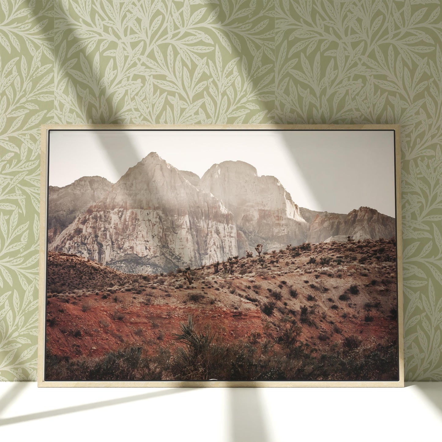 a picture of a mountain range in a frame