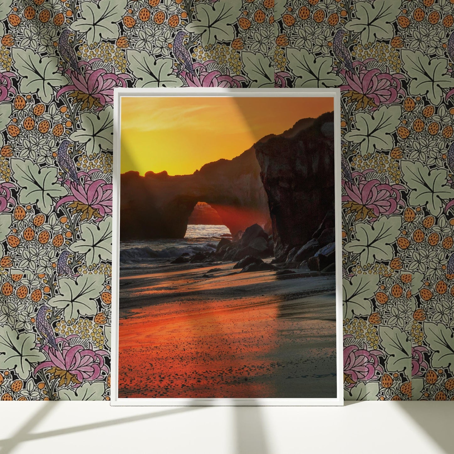 a picture of a picture of a sunset on the beach